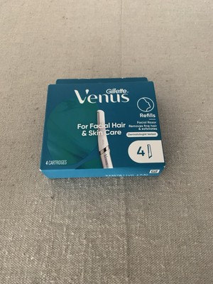 Gillette Venus Facial Hair & Skin Care Razor Refills 4 Cartridges NEW Sealed