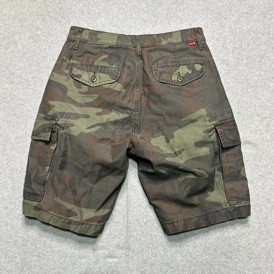 Levis Cargo Shorts Mens 28 Green Camo 10" Military Chino Casual - Image 2 of 4