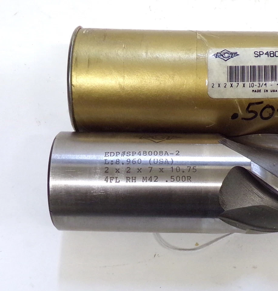 PCT, FRESADORA DE EXTREMO, 48008A-2 L-8.960 2X2X7X10.75,4 FLT, CORTE A MANO DERECHA, 0.500R Foto 3 de 4