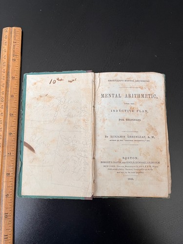 Greenleaf's "Mental Arithmetic" 1846 Boston Publisher "Standard School Books" - Picture 3 of 5