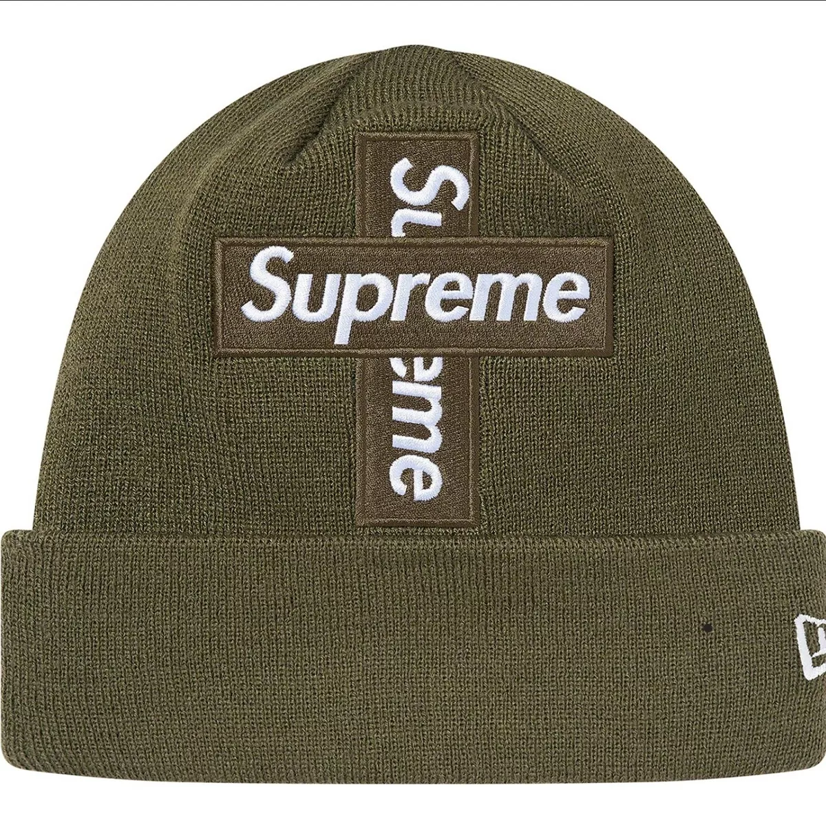 Supreme X New Era Logo Beanie In Red