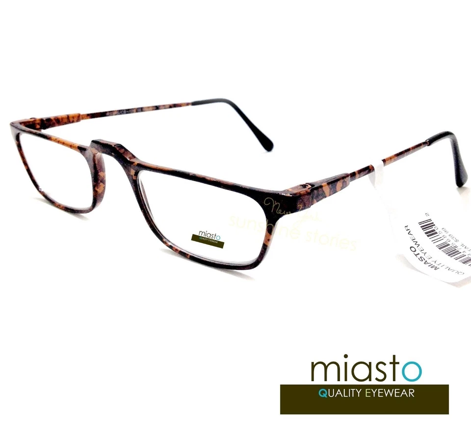 NUEVO CON ETIQUETAS $39.99 MIASTO MEDIO MARCO "FIBRA DE CARBONO" 1/2 LECTOR GAFAS DE LECTURA + 1.25 MARRÓN Foto 2 de 2