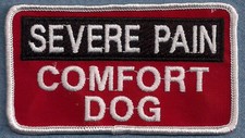 SEVERE PAIN COMFORT DOG service dog vest patch