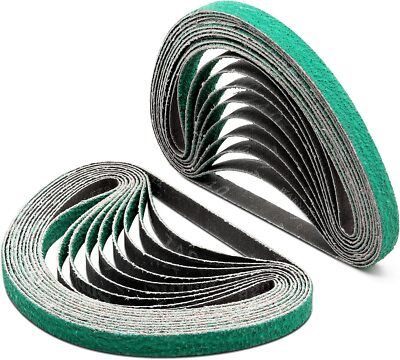 1/2'' x 18'' Zirconia Sanding Belts 36 Grit for Air File Belt Sander,Woodworking