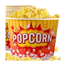 Greaseproof, Retro 85oz Popcorn Buckets 150 Pack. Reusable and Durable Pop Co...