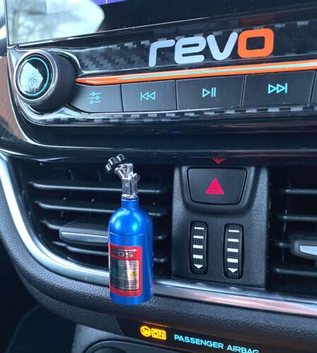Refrescador de aire de botella para automóvil JDM turbo azul aluminio en caja +5 recargas *olencia-3 - Imagen 1 de 9