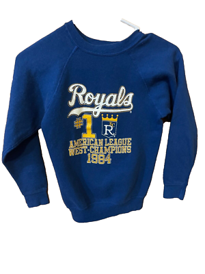 Kansas City Royals Sweatshirt Youth Small Blue Pullover 1984 AL