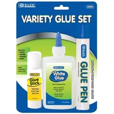 BAZIC Variety Glue Set, Multi-purpose 3 Pack, Office & School Projects, Crafts