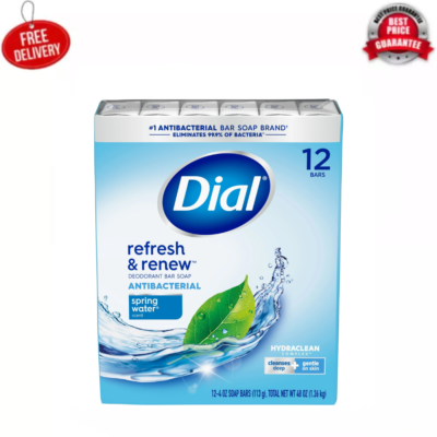 #ad Dial Antibacterial Bar Soap Refresh amp; Renew Spring Water 4 oz 12 Bars NEW $10.99