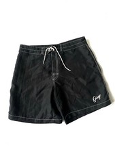 Stussy Vintage Nylon Men Black Swimming Shorts Size L