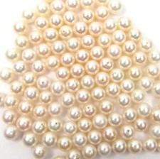 5 pcs 7.5-8mm AAA Round Half Drilled Cultured White Fresh Water Pearl