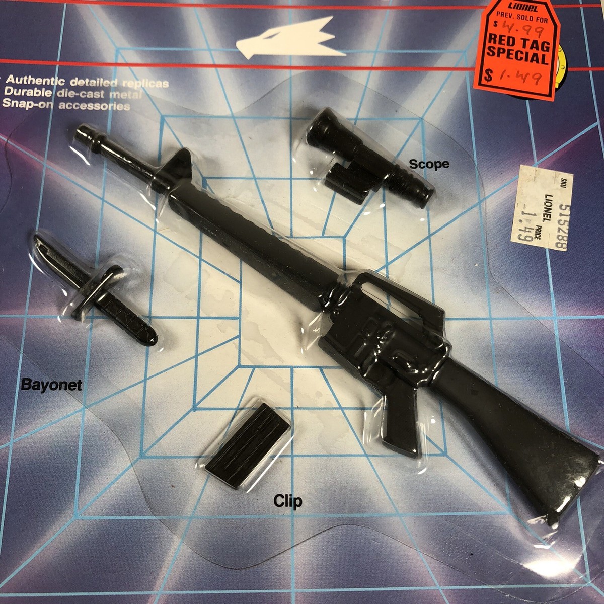 ERTL Force One Die-Cast Metal M16 Automatic Rifle 1989 Sealed