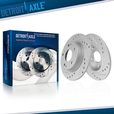 260mm Rear Drilled and Slotted Brake Rotors for 2016 - 2022 Honda Civic Insight