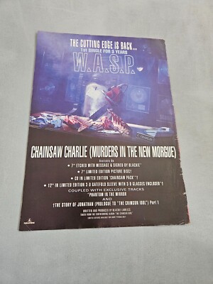 TPEEP124 MAGAZINE ADVERT 11X8'' W.A.S.P. - CHAINSAW CHARLIE
