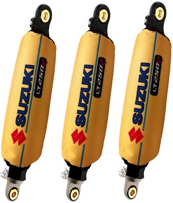 Yellow ATV Shock Covers for Suzuki QuadSport LT-250R - Waterproof Protection