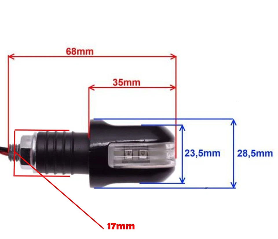 Blinkleuchte Blinker Blinklicht f Simson Schwalbe KR51 SR4 MZ ES Led SMD Metall - Bild 4 von 4
