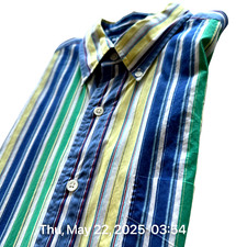 Ralph Lauren Blake Shirt Mens Large Multicolored Stripe LS Cotton Button Down