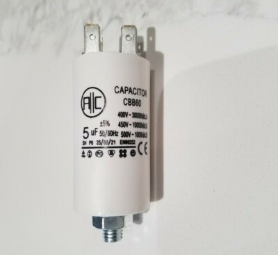 5uF Motor Run Capacitor 450V - For 240V Motors, Pumps, Spas, Dryers (Electrolux, AEG, Simpson)