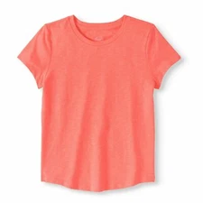 Wonder Nation Girls Essential T Shirt XX-LARGE (18) Peach Fade Resistant 
