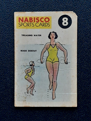 SWIMMING: TREADING WATER 1953 NABISCO SPORTS CARDS TED REEVES SAYS NO 8    91892