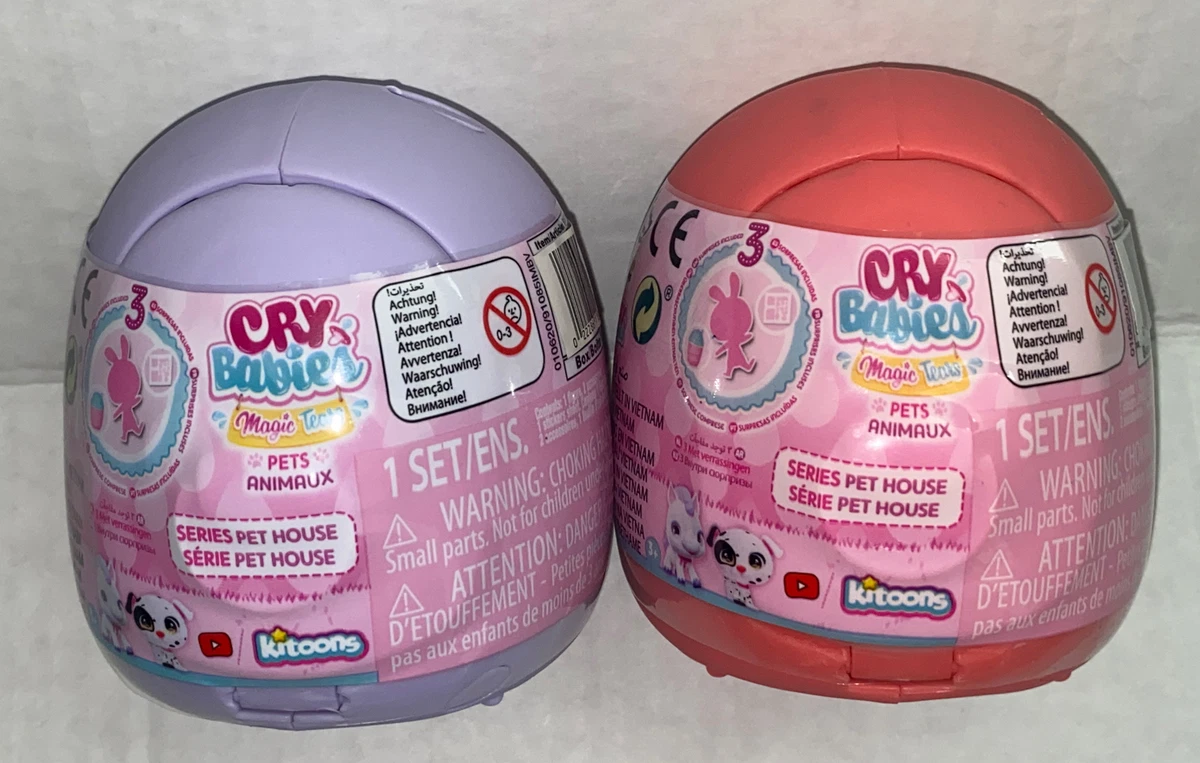 2 Packs Cry Babies Magic Tears Pets Series Pet House Mystery Toys