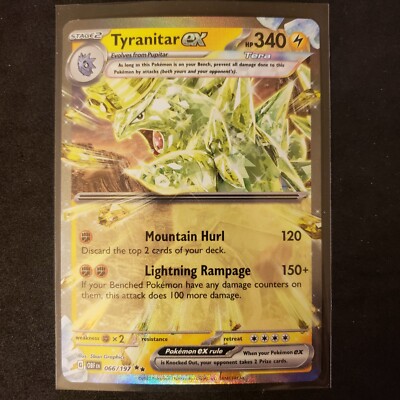 2023 Pokemon Obsidian Flames Tyranitar Ex Double Rare 066/197