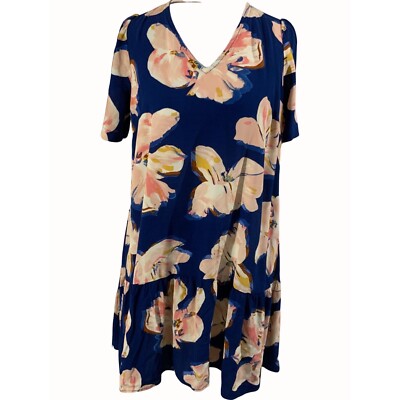 v neck floral drop waist dress Plus Size V-Neck Ditsy Floral Drop-Waist Dress – Pluspreorder main image 1