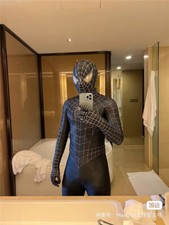New Original Black Venom Toby Spiderman Jumpsuit 3D Coating Line Cosplay Costume