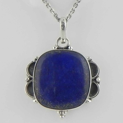 Pendentif En Argent Sterling Avec Pierre Naturelle Lapis-Lazuli – Taille 1 Cm – Symbolique Paix Et Chance – Cadeau Élégant