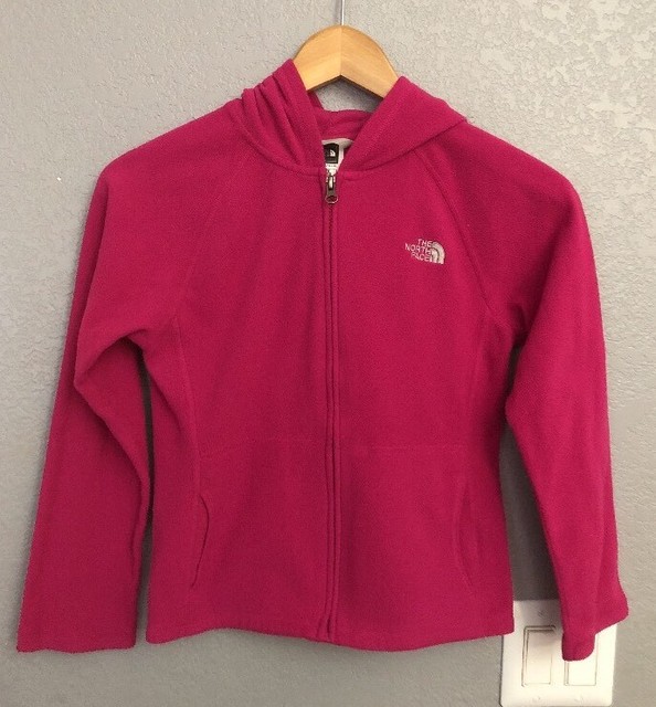The North Face Girls Fleece Jacket 10/12 Full Zip Hoodie Sweater Pink