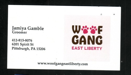 Woof Gang--Business Card--Pittsburgh, Pennsylvania