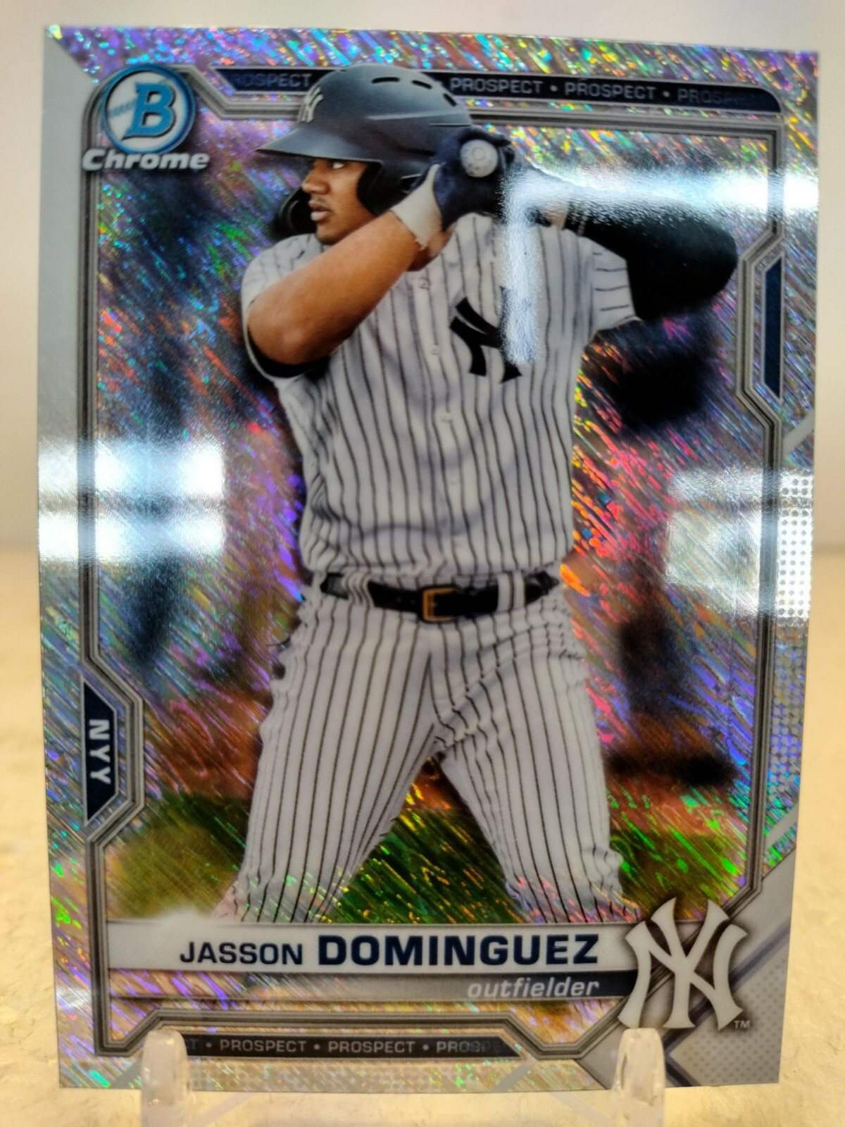 JASSON DOMINGUEZ SHIMMER Refractor 2021 Bowman Chrome Baseball BCP-213 Yankees