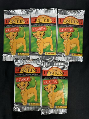 The Lion King Trading Cards Booster 5 Foil Packs Panini Disney 1995