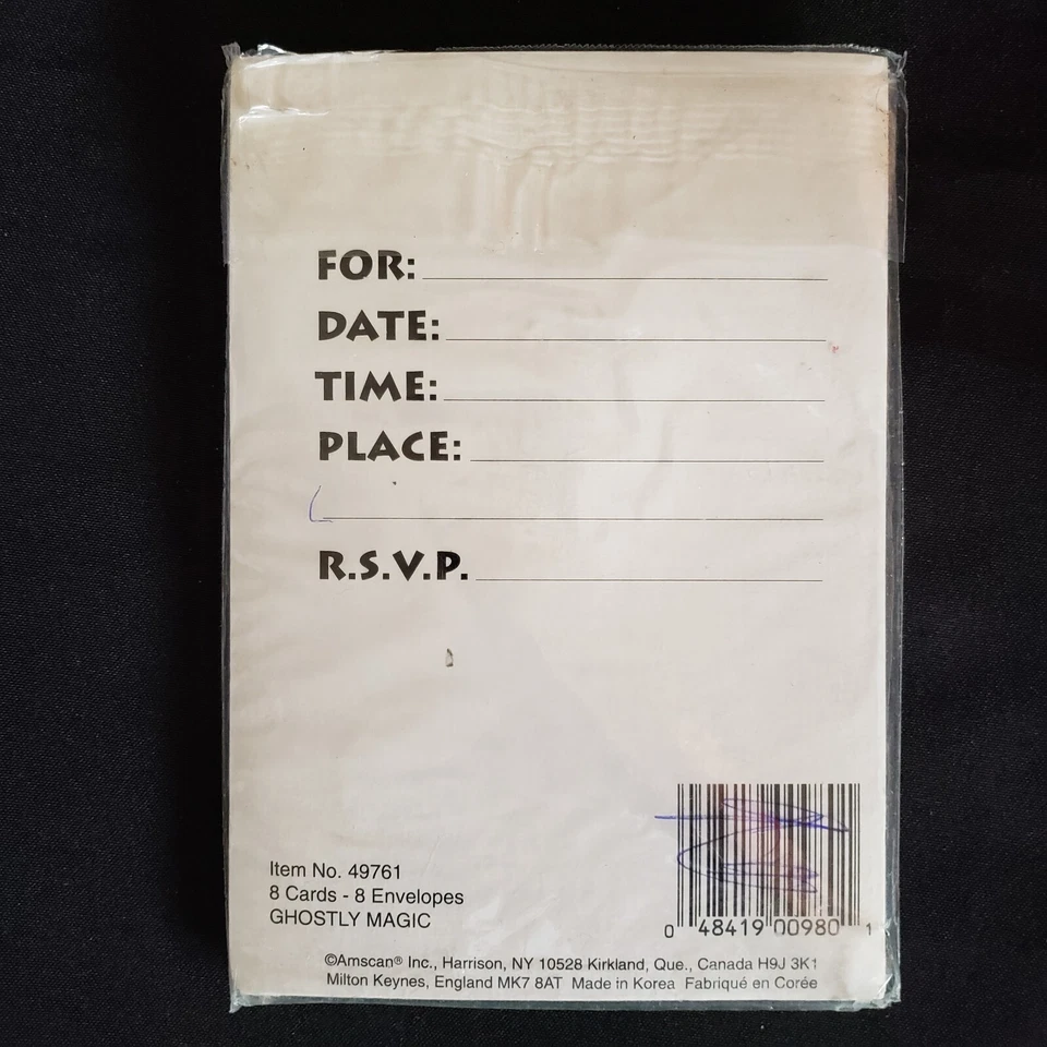 Fiesta de Halloween Invitaciones Abiertas y Sobres Fantasmas Calabazas Noche Luna Llena Foto 3 de 3