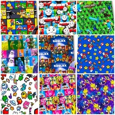 Peppa Pig Spiderman Super Mario Kids FQ Fabric 100% Cotton Halloween Christmas