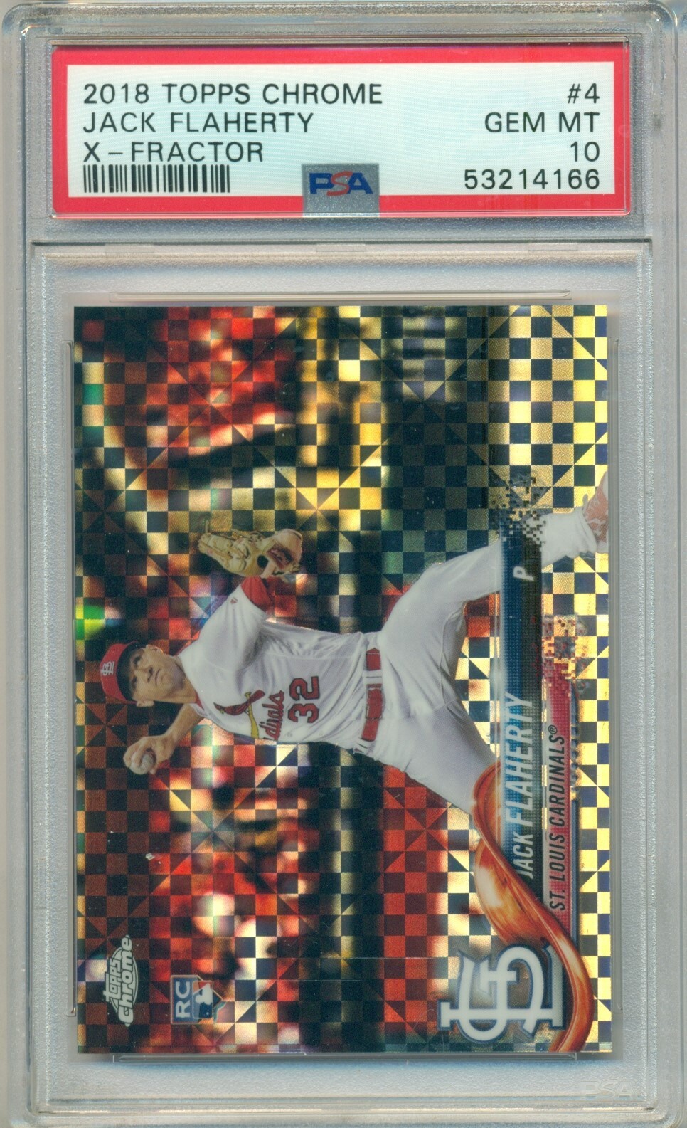 2018 TOPPS CHROME XFRACTOR JACK FLAHERTY #4 ROOKIE CARD PSA 10