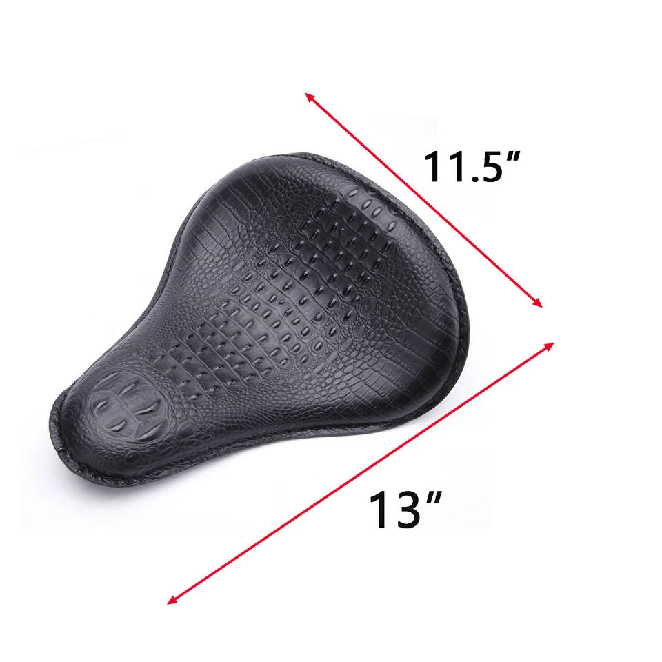 Cojín de asiento de conductor negro para Indian Scout Bobber Chopper asiento individual grande PU Foto 2 de 4