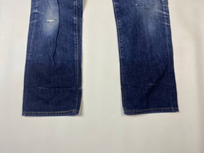 EVISU JAPANESE Denim Selvage Straight Distressed Jeans W30 Button