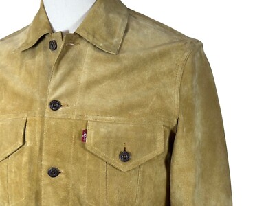 LEVIS leather trucker jacket Type 3 tan beige nubuck suede cowboy