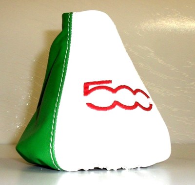 Fiat 500 Gamasche Gear Leather 100% Italy Flag + Red Emboried