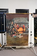 6ft x 4ft 2in Vintage Canvas Photography Backdrop - Christmas Morning