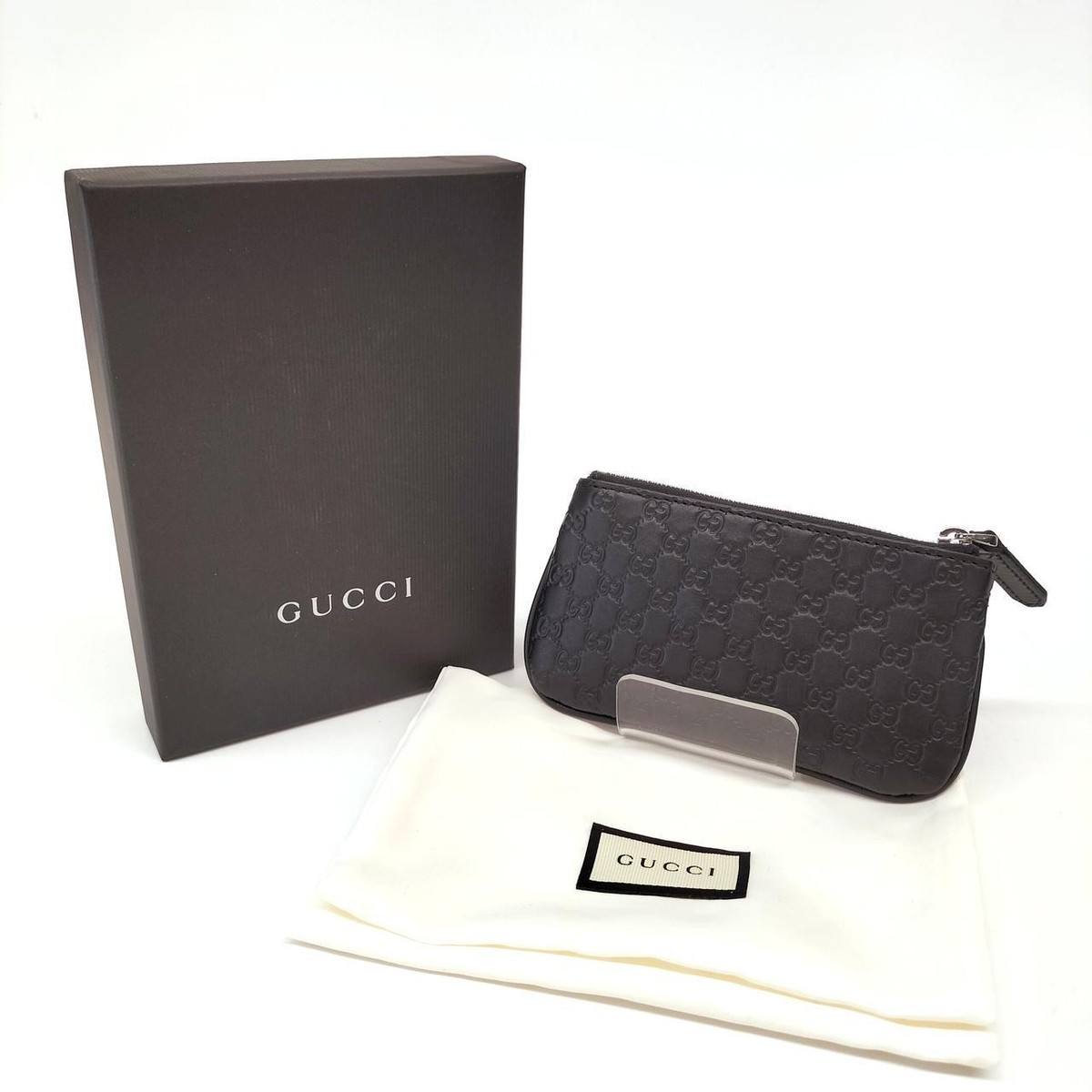 Gucci Microguccissima Micro GG Coin Purse Black Leather 544476