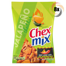 Full Box 8x Bags Chex Mix Jalapeno Cheddar Savory Assorted Snack Mix 3.75oz