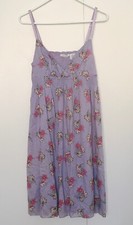 Cute Vintage Derek Heart Cotton Sundress Babydoll Straps Stretch Halter Size M