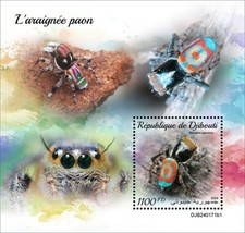 2025 02 - DJIBOUTI - PEACOCK SPIDERS  I        1V  complet set    MNH **