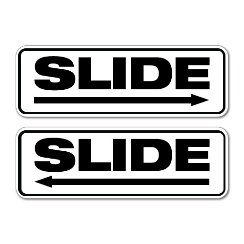 Slide Arrow Door Sign Sticker Decal Shopfront Trading #7406ST | eBay
