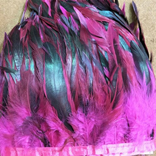 10M Rooster Hackle Coque Feather Fringe Sewing DIY Trim Material Costume Vintage - Picture 16 of 17