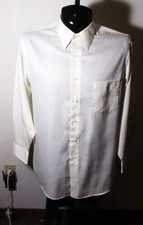 GEOFFREY BEENE Off White "Sateen" Long Sleeve Dress Shirt Men's Size 16.5/32-33