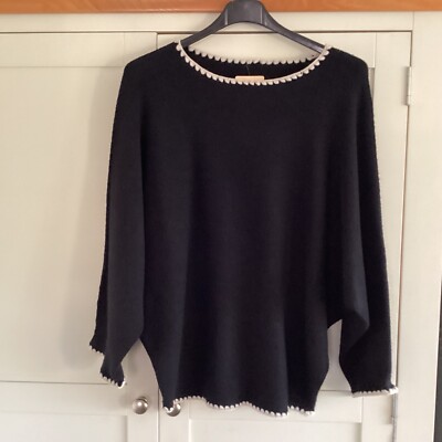 Italian Blanket Stitch Batwing Black SALE UK