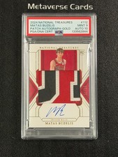 2024-25 Panini National Treasures Matas Buzelis RC Patch Auto RPA 01/10 PSA 9/10